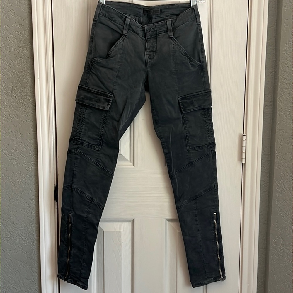 J Brand cargo pants, dark grey. Size 24.